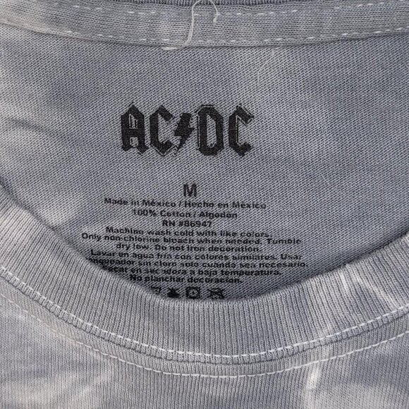 AC/DC 1979 Tour Tie-Dye Long Sleeve Shirt | Medium Grey Multi-Color - Picture 2 of 5